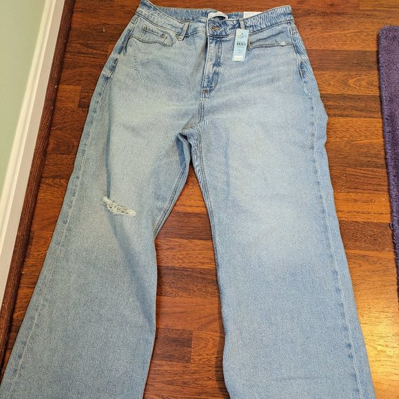 LOFT Denim - LOFT Petite Curvy Unpicked Hem High Rise Wide Leg Jeans Size 31
